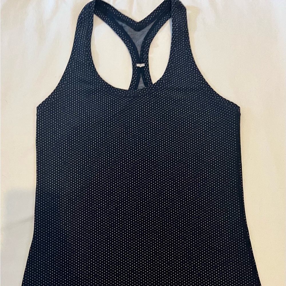 Lululemon navy blue and gray. Dot Racerback tank used great condition